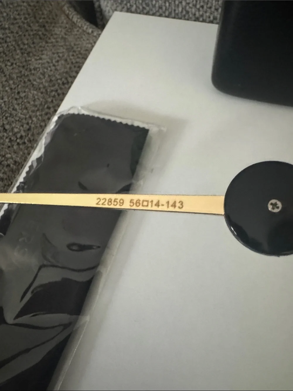 Versace Gold Rimless Sunglasses with Black Lenses